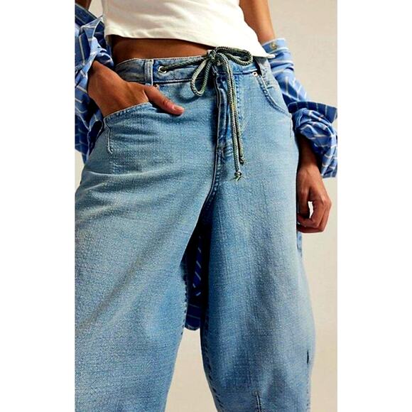 Free People Amada Crop Barrel Jeans Amor 28 - Picture 4 of 5